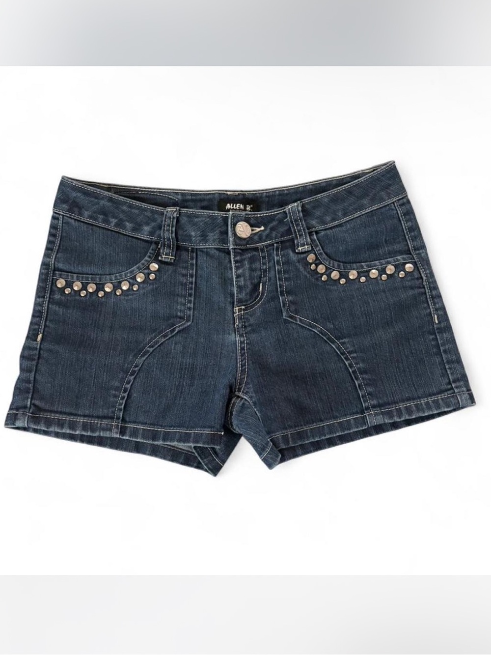 Allen B. By Allen Schwartz Dark Blue Studded Denim Shorts